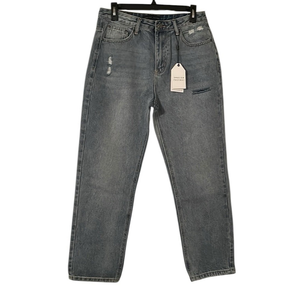 English Factory Women's Distressed  Denim‎ Mom Jeans Size 29